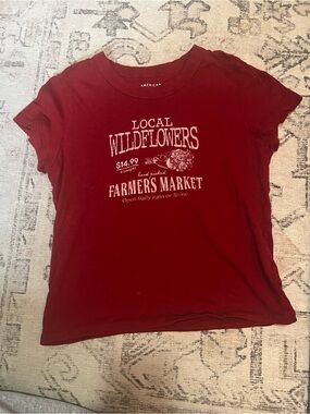 Red graphic baby tee